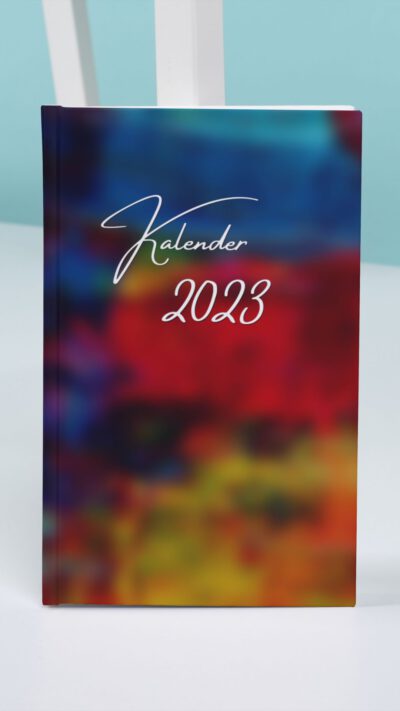Kalender 2023 - abtrakrt - blau- rot - gelb - verwaschen - verschwommen
